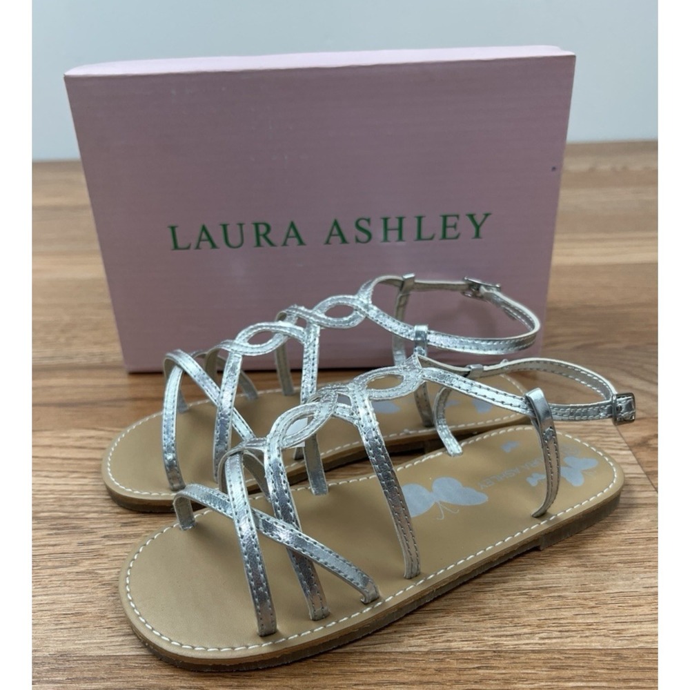Laura Ashley Toddler Girls Sandals Size 12 Silver NEW